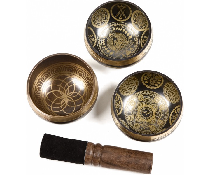 Súprava zdobených himalájskych mís HM 2/3 "Súhvezdie"