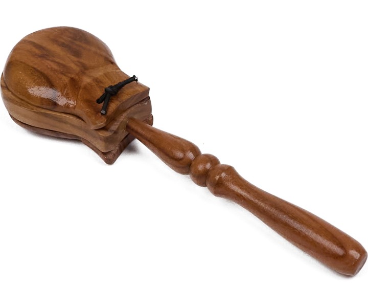 Drevené kastanety s&nbsp;rukoväťou